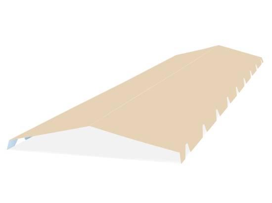 Faitière tole crantée 2ml pour bipente (5 ondes) RAL 1015