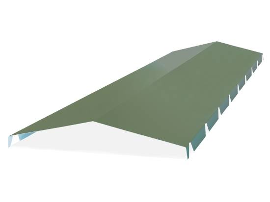 Faitière tole crantée 2ml pour bipente (5 ondes) RAL 6011