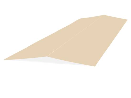 Faitière de toit bac acier plate 3ml laquée 25µ RAL1015