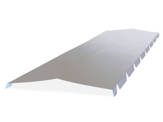 Faitière tole crantée 2ml pour bipente (5 ondes) RAL 9006