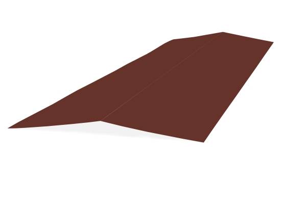 Faitière de toit bac acier plate 3ml laquée 25µ RAL8012