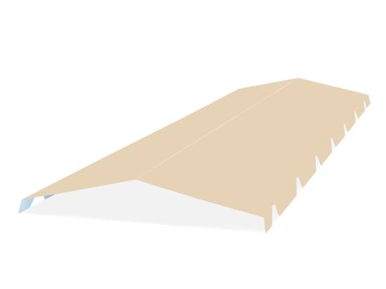 Faitière tole crantée 2ml pour bipente (4 ondes) RAL 1015