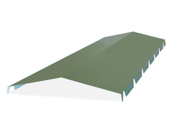 Faitière tole crantée 2ml pour bipente (4 ondes) RAL 6011