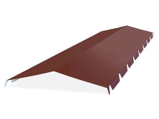 Faitière tole crantée 2ml pour bipente (5 ondes) RAL 8012