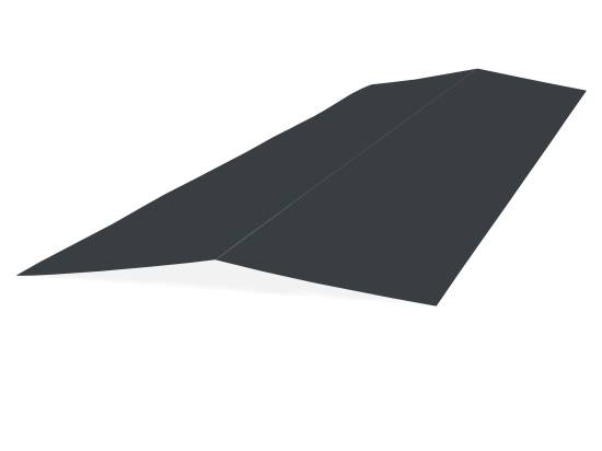 Faitière bac de toit acier plate 3ml laquée 25µ RAL7016