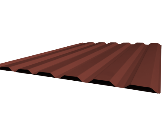 Tôle trapézoïdale de bardage 1085 0,63mm Brun Rouge (RAL 8012)