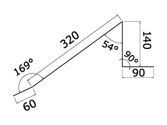 Vue de coupe Faitière ventilée en bac acier 3ml laquée 25µ