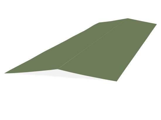 Faitière de toit bac acier plate 3ml laquée 25µ RAL6011