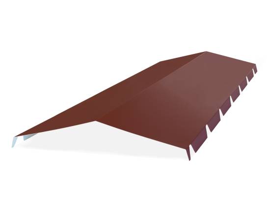 Faitière tole crantée 2ml pour bipente (4 ondes) RAL 8012