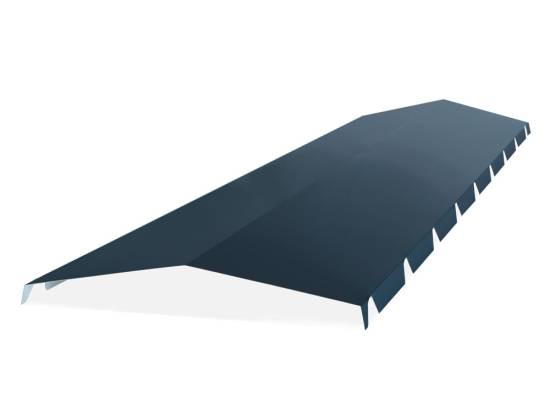 Faitière tole crantée 2ml pour bipente (5 ondes) RAL 5008
