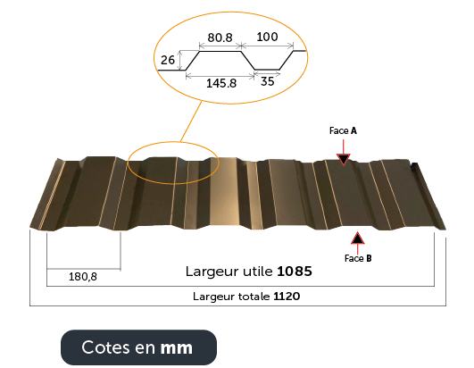 Tôle de bardage bac acier trapézoïdale sur mesure