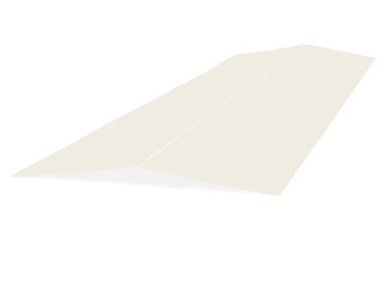 Faitière de toit bac acier plate 3ml laquée 25µ RAL9010