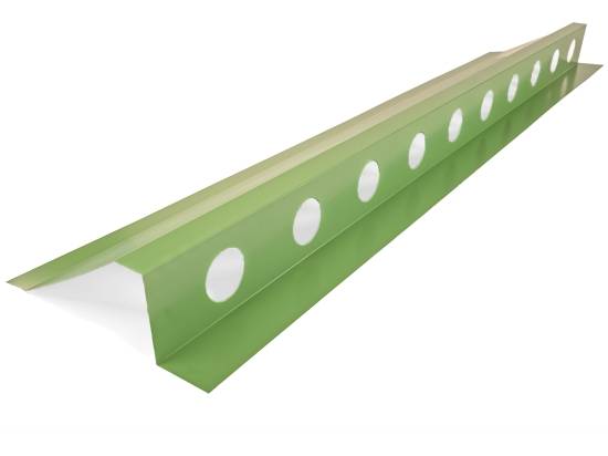 Faitière ventilée en bac acier 3ml laquée 25µ RAL6011