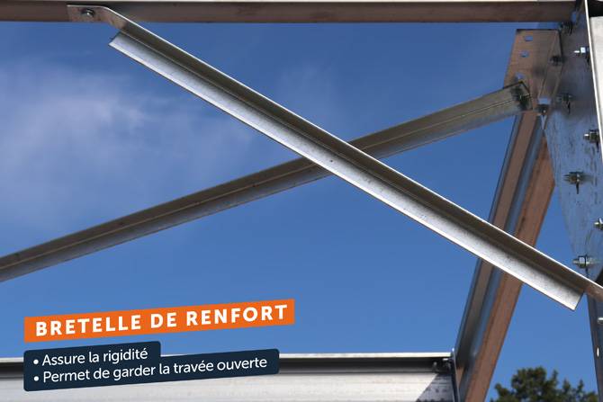 Renforts livrés avec notre carport métallique