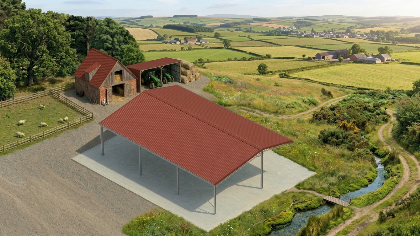 Hangar-en-kit-ouvert-de-210-m-2-pour-le-stockage-avec-auvent-de-4-m