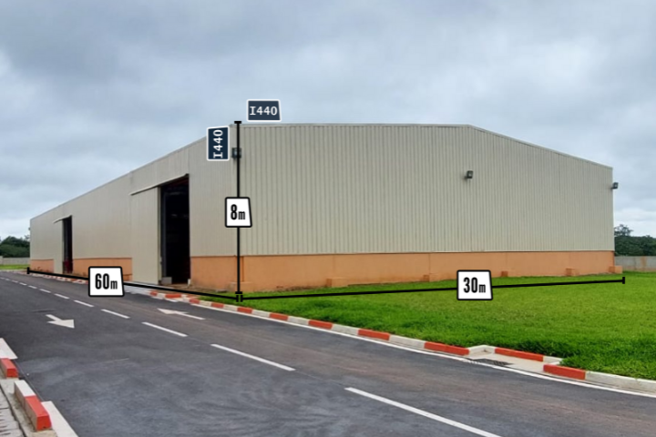 Dimensions bâtiment en kit de 1800m²