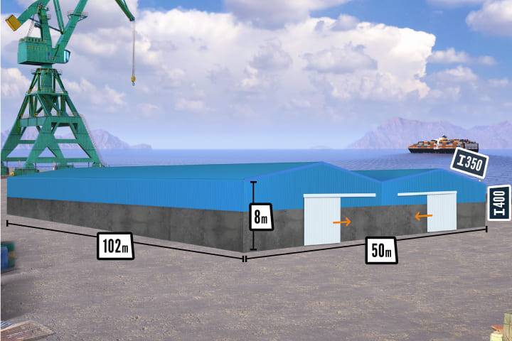 dimensions hangar en kit secteur agroalimentaire 5100m²