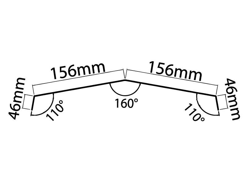 Vue de coupe : Faitiere crantée L165 (4 ondes)