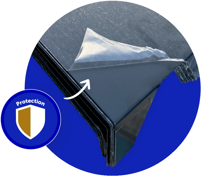 film de protection  : Faitière bac acier plate 3ml laquée 25µ