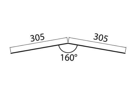 Vues de coupe : Faitière bac acier plate 3ml laquée 25µ