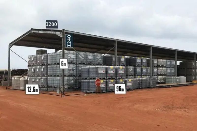 Dimensions bâtiment galvanisé a d'une surface de stockage de 1209.6m²