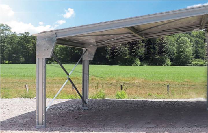 Appentis galvanisé, extention abri métallique en kit