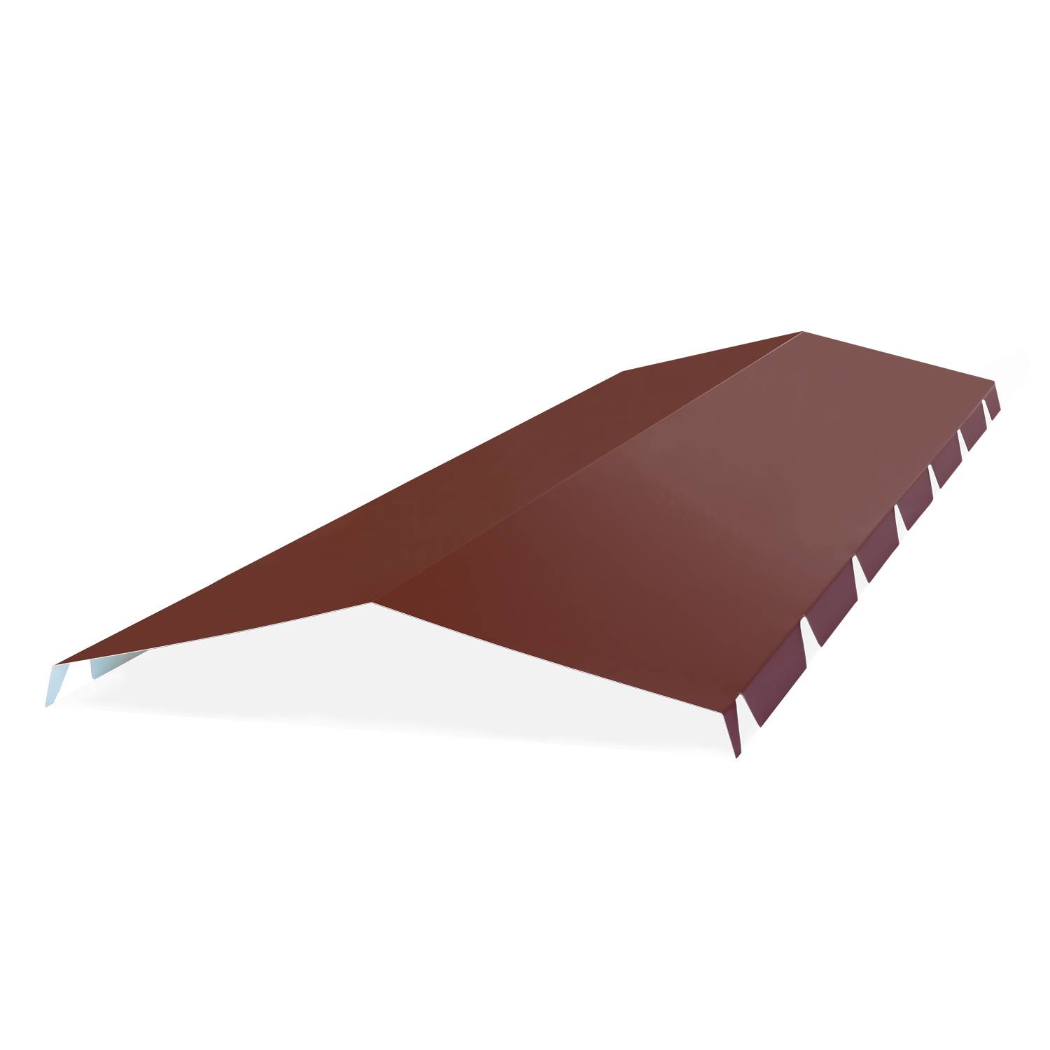 Faitière tole crantée 2ml pour bipente (4 ondes) RAL 8012