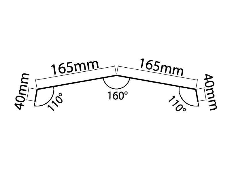 Vue de coupe : Faitiere crantée L165 (5 ondes)