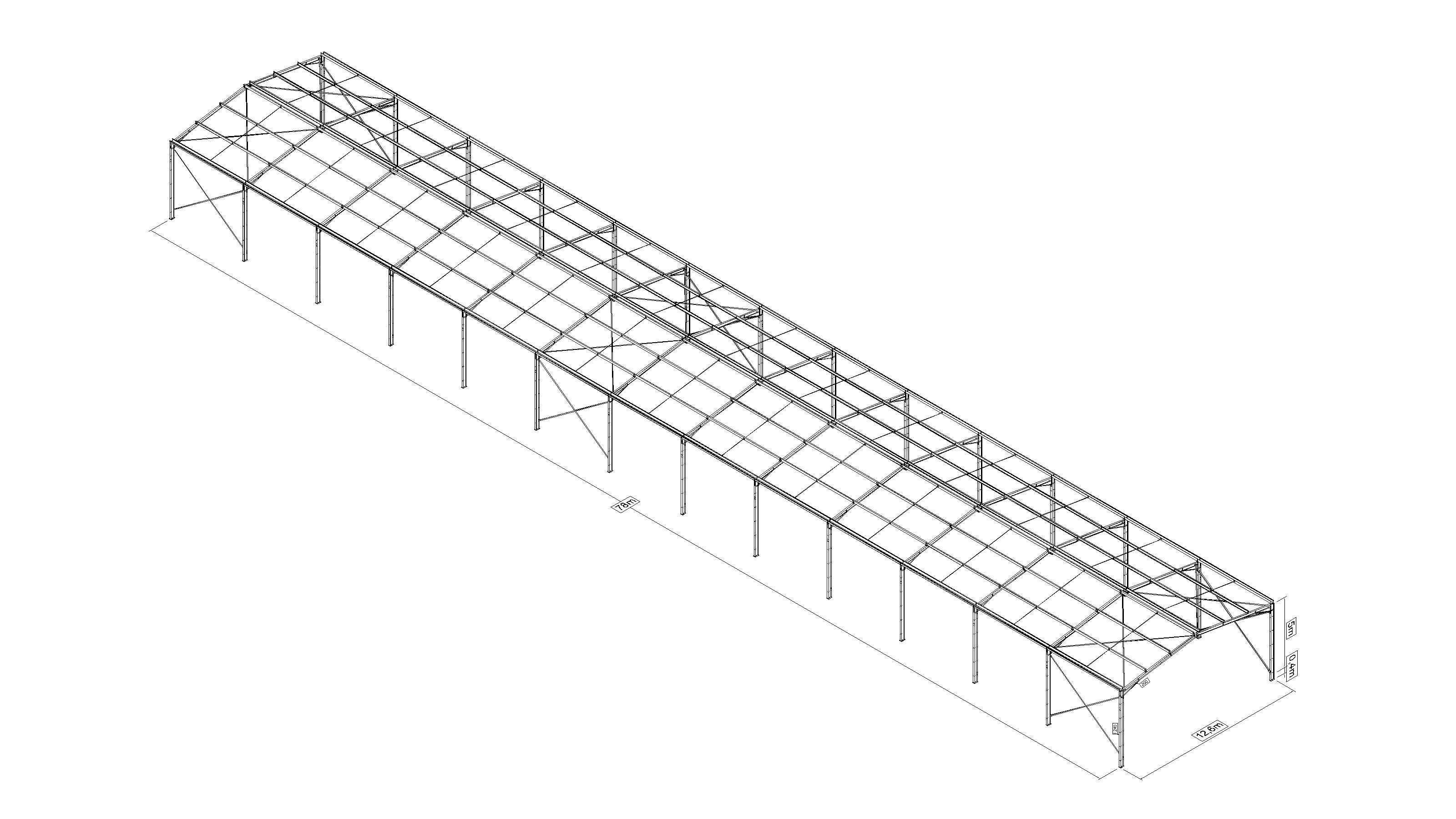 Bâtiment ouvert en kit 1000m²