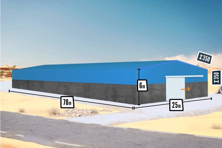 Dimensions bâtiment fermé pour secteur agroalimentaire