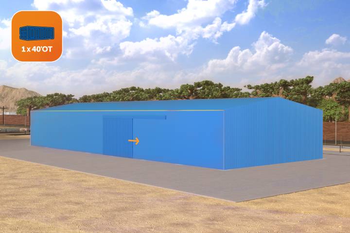 Bâtiment en kit galvanisé bardage 4 côtés 700m²