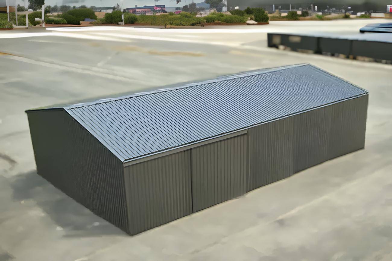 Vue extérieure d'un bâtiment en kit industriel