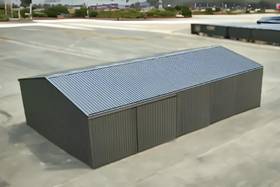 Vue extérieure d'un bâtiment en kit industriel