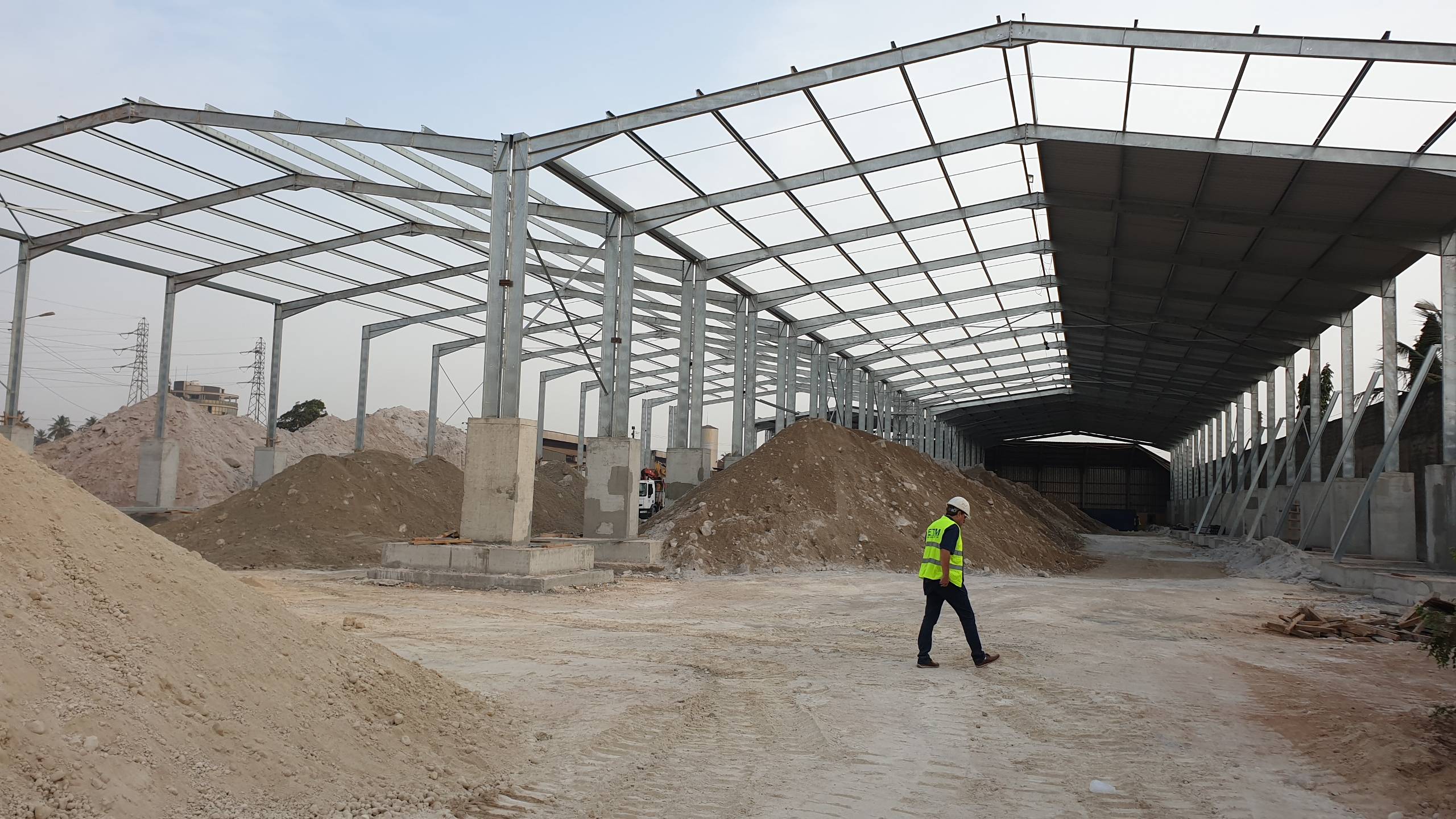 Storage steel building installation for our customer based in Abidjan, Ivory Coast