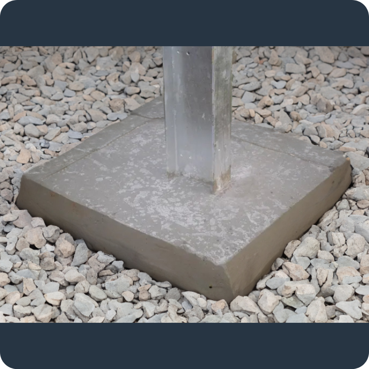 Fondation béton pour structure métallique en kit