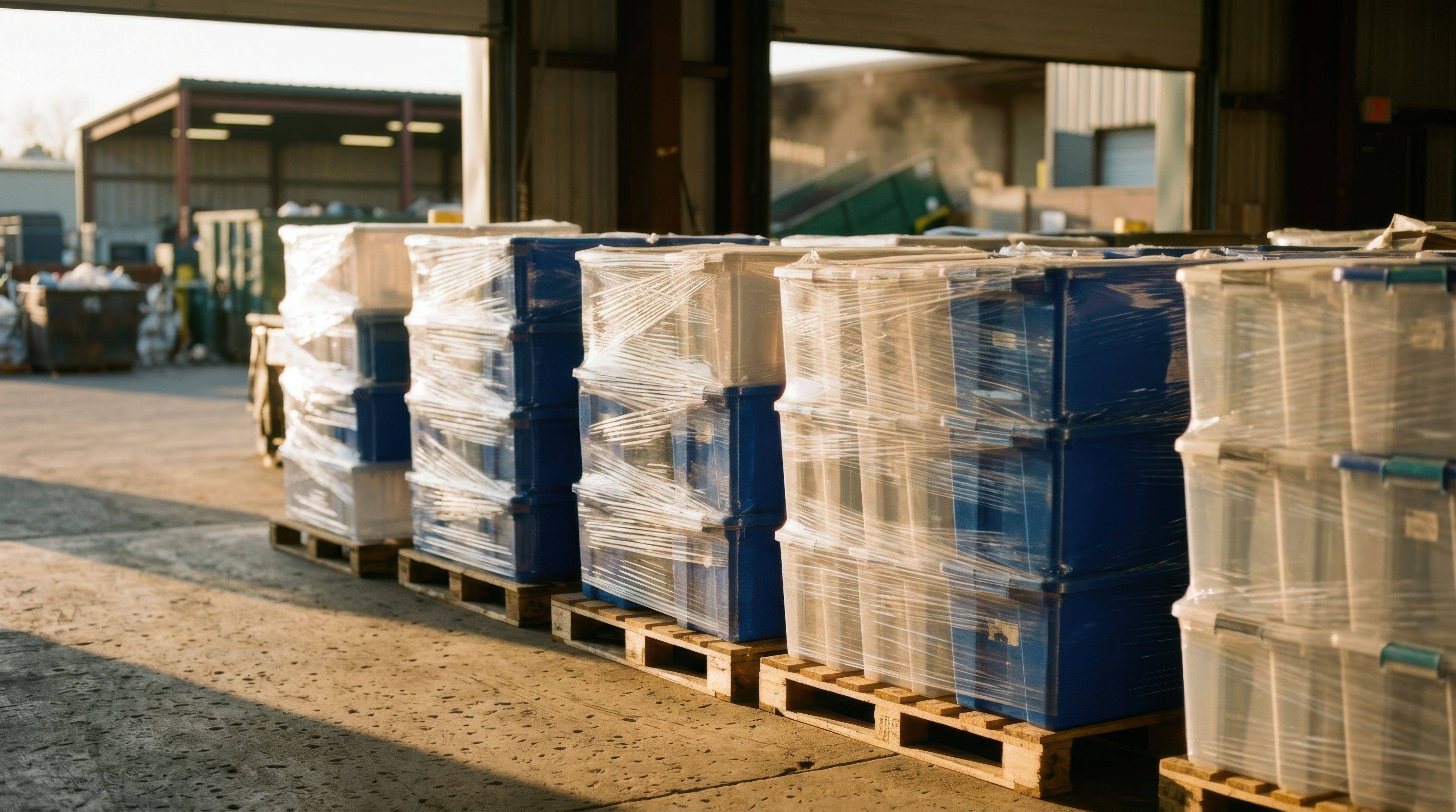Palettes de marchandises filmées sur un quai d'expédition d'entrepôt