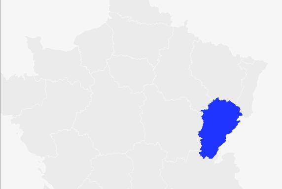 Carte de France mettant en évidence la Haute-Saône, implantation de la plateforme logistique de Steel Shed for Business