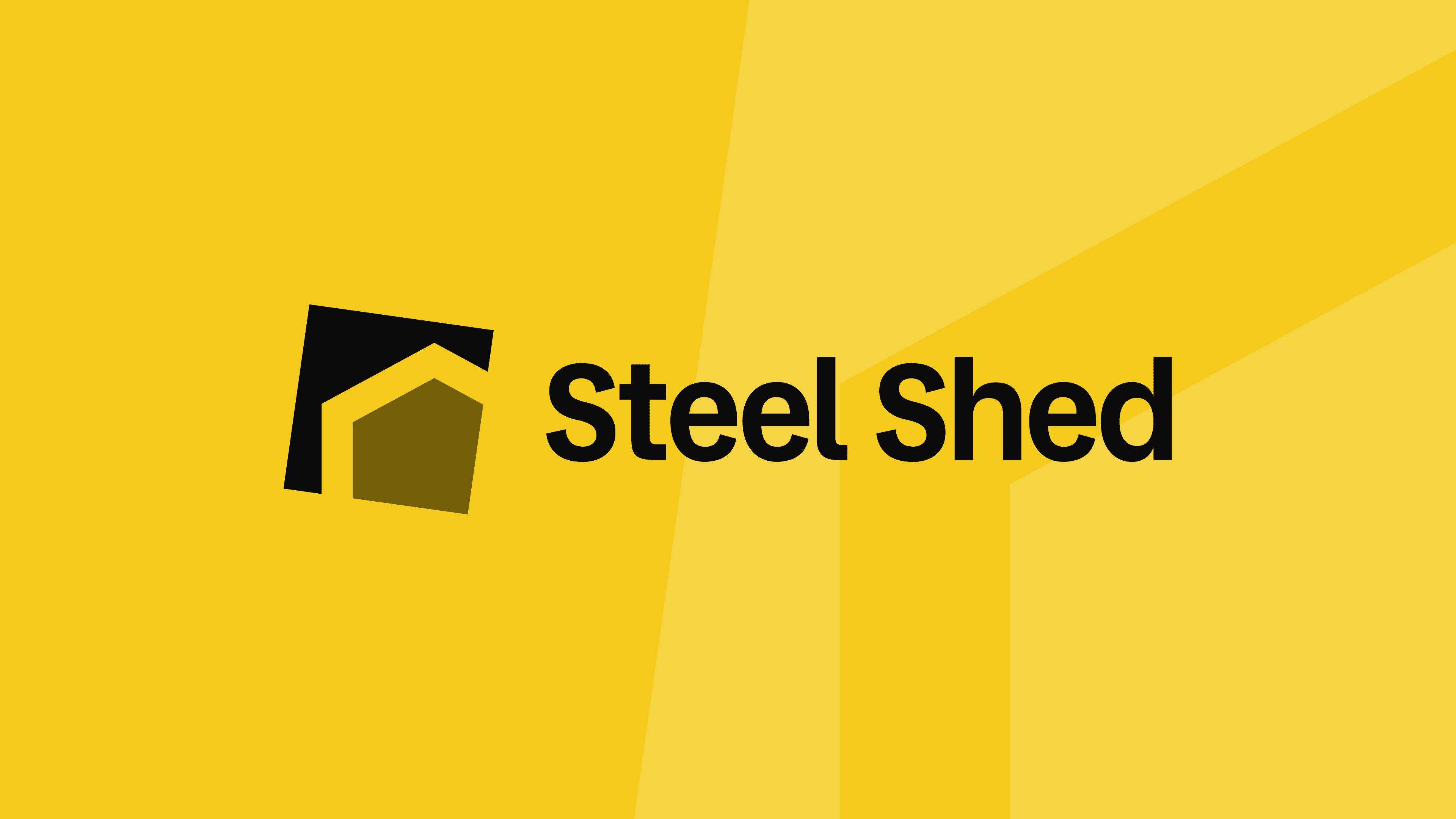 Visuel de marque du groupe Steel Shed avec le slogan « Construire votre avenir »